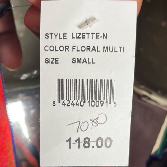 Felicity & Coco Women’s Small Lizette Floral Multicolor Pencil Dress - Picture 6 of 7